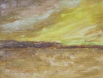 Yellow Wetland - contemporary Irish landscape painting by Seamus Gallagher